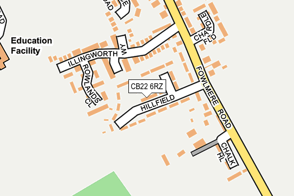 CB22 6RZ map - OS OpenMap – Local (Ordnance Survey)