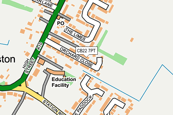 CB22 7PT map - OS OpenMap – Local (Ordnance Survey)