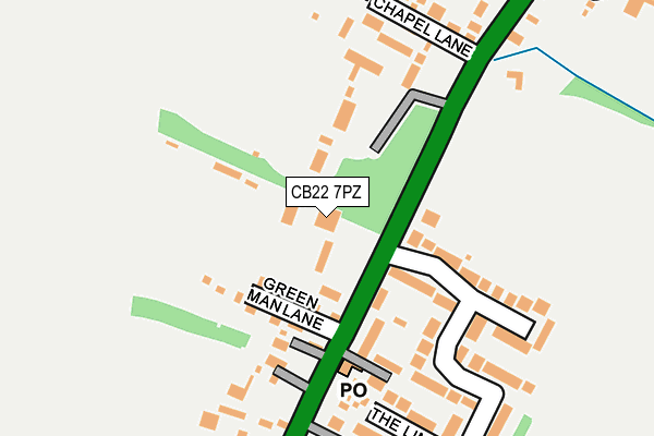 CB22 7PZ map - OS OpenMap – Local (Ordnance Survey)