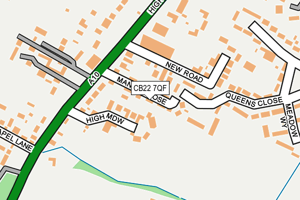 CB22 7QF map - OS OpenMap – Local (Ordnance Survey)