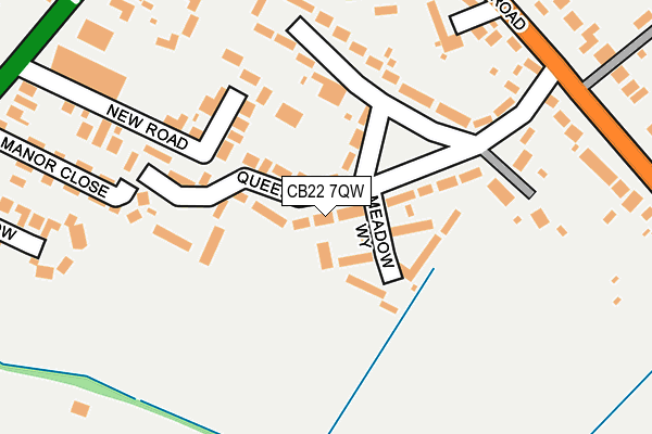 CB22 7QW map - OS OpenMap – Local (Ordnance Survey)