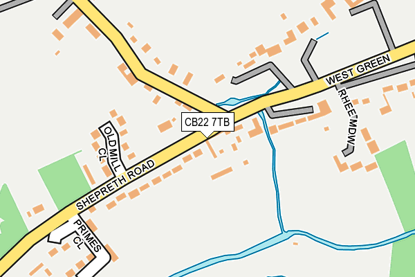 CB22 7TB map - OS OpenMap – Local (Ordnance Survey)