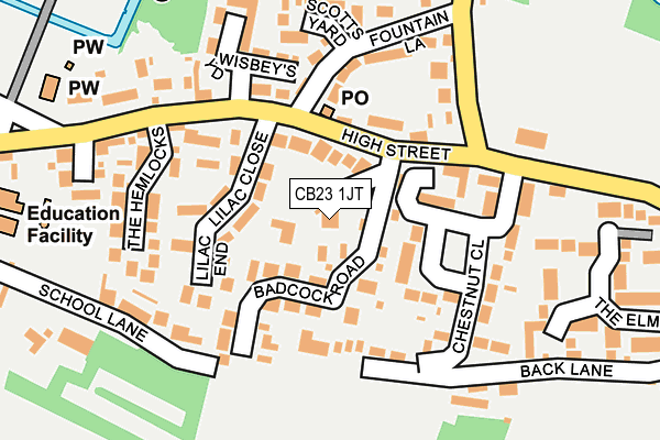 CB23 1JT map - OS OpenMap – Local (Ordnance Survey)