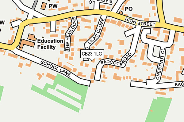 CB23 1LG map - OS OpenMap – Local (Ordnance Survey)