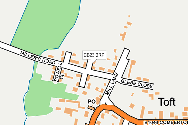 CB23 2RP map - OS OpenMap – Local (Ordnance Survey)