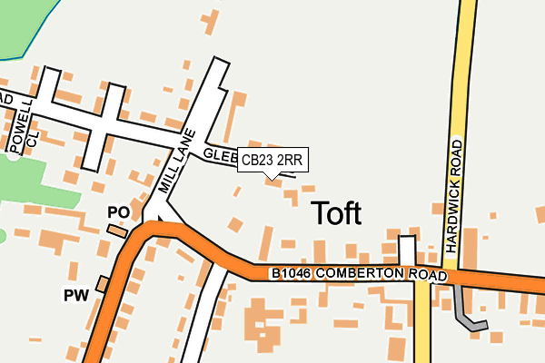 CB23 2RR map - OS OpenMap – Local (Ordnance Survey)