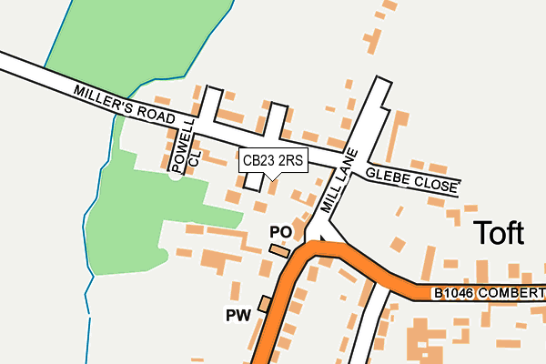 CB23 2RS map - OS OpenMap – Local (Ordnance Survey)