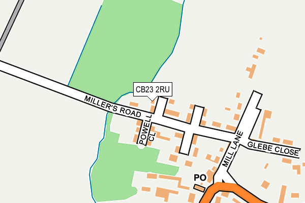 CB23 2RU map - OS OpenMap – Local (Ordnance Survey)