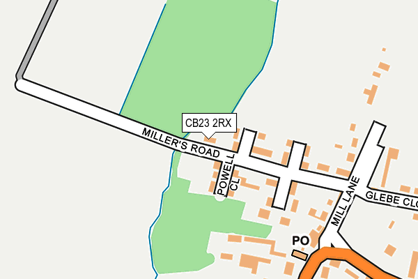 CB23 2RX map - OS OpenMap – Local (Ordnance Survey)