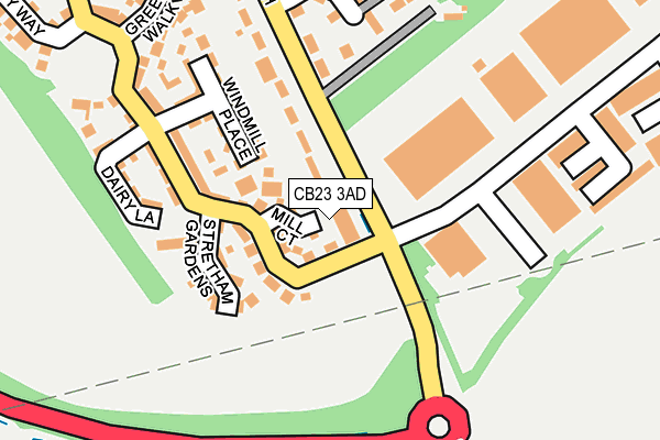 CB23 3AD map - OS OpenMap – Local (Ordnance Survey)
