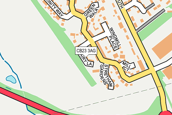 CB23 3AG map - OS OpenMap – Local (Ordnance Survey)
