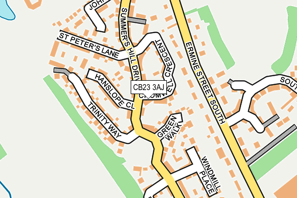 CB23 3AJ map - OS OpenMap – Local (Ordnance Survey)