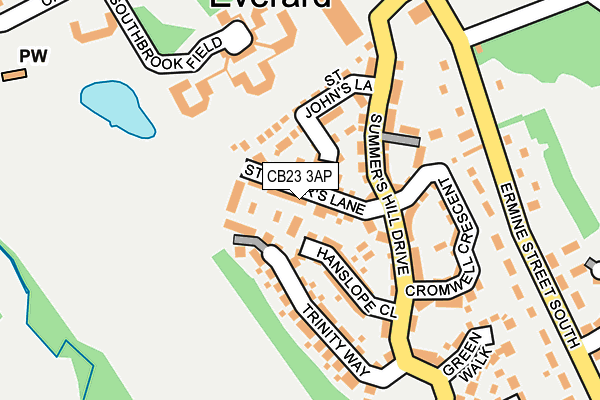 CB23 3AP map - OS OpenMap – Local (Ordnance Survey)