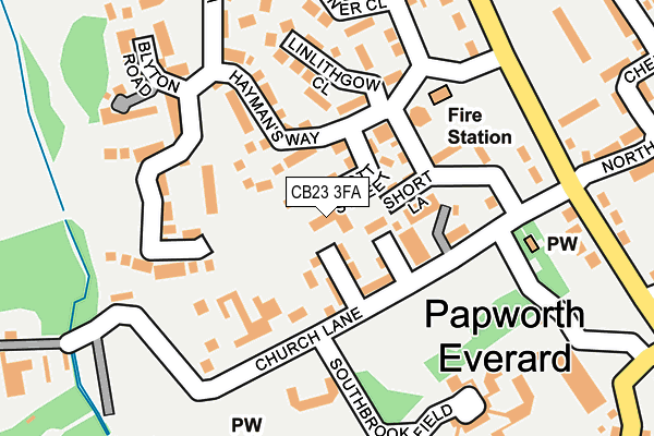 CB23 3FA map - OS OpenMap – Local (Ordnance Survey)