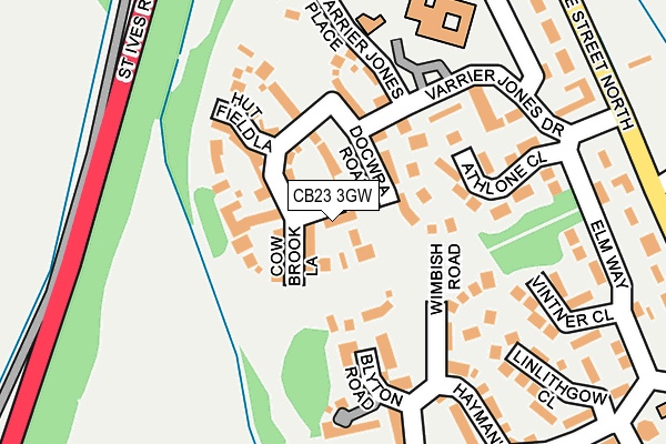 CB23 3GW map - OS OpenMap – Local (Ordnance Survey)