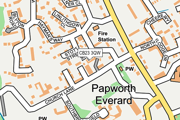 CB23 3QW map - OS OpenMap – Local (Ordnance Survey)