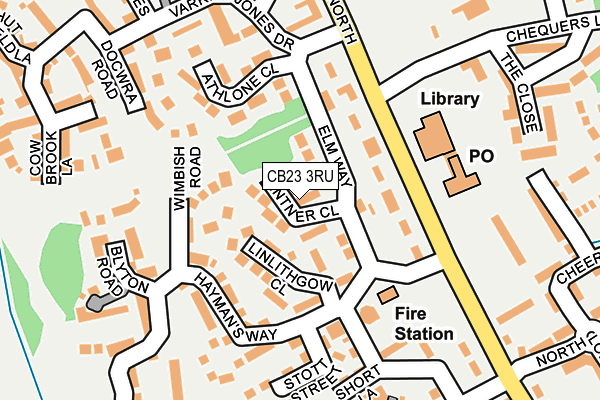 CB23 3RU map - OS OpenMap – Local (Ordnance Survey)