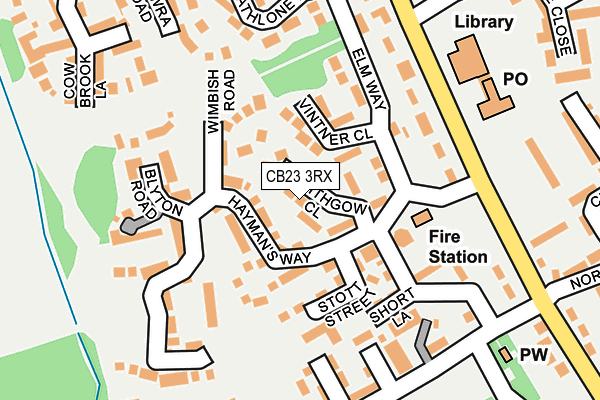 CB23 3RX map - OS OpenMap – Local (Ordnance Survey)
