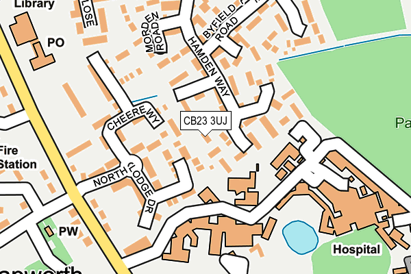 CB23 3UJ map - OS OpenMap – Local (Ordnance Survey)