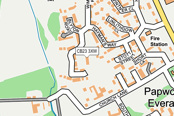 CB23 3XW map - OS OpenMap – Local (Ordnance Survey)