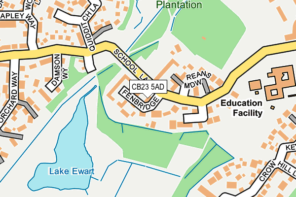 CB23 5AD map - OS OpenMap – Local (Ordnance Survey)