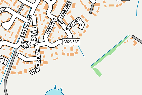 CB23 5AF map - OS OpenMap – Local (Ordnance Survey)