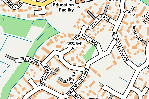 CB23 5AP map - OS OpenMap – Local (Ordnance Survey)