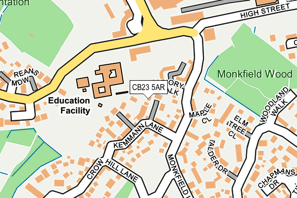 CB23 5AR map - OS OpenMap – Local (Ordnance Survey)