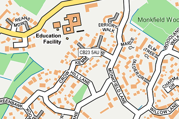 CB23 5AU map - OS OpenMap – Local (Ordnance Survey)