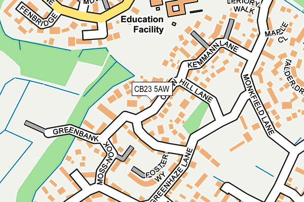 CB23 5AW map - OS OpenMap – Local (Ordnance Survey)