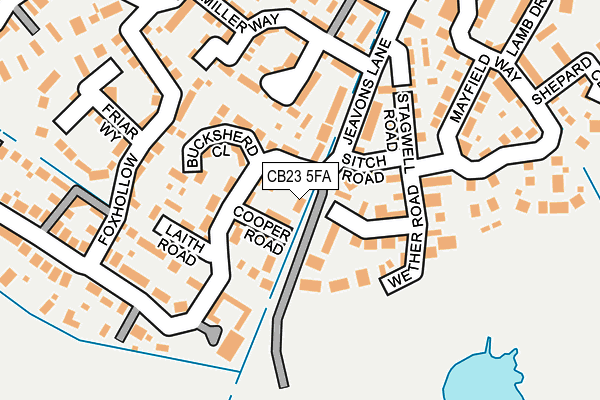 CB23 5FA map - OS OpenMap – Local (Ordnance Survey)
