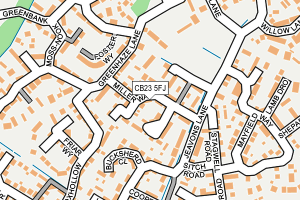 CB23 5FJ map - OS OpenMap – Local (Ordnance Survey)