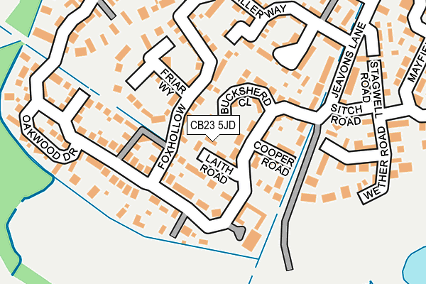 CB23 5JD map - OS OpenMap – Local (Ordnance Survey)