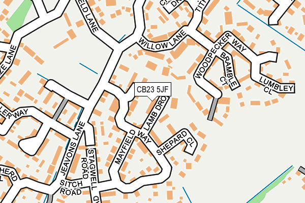 CB23 5JF map - OS OpenMap – Local (Ordnance Survey)