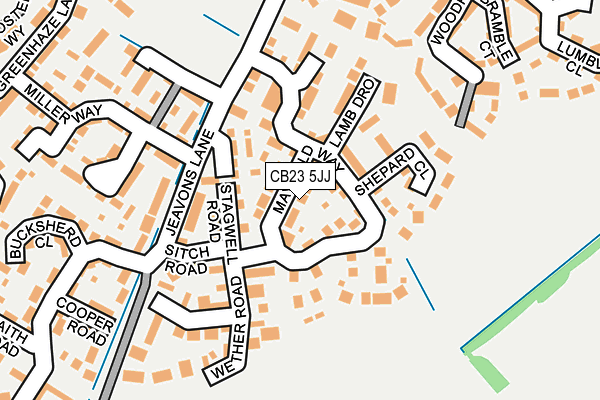 CB23 5JJ map - OS OpenMap – Local (Ordnance Survey)