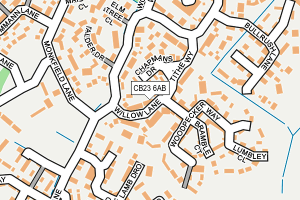 CB23 6AB map - OS OpenMap – Local (Ordnance Survey)