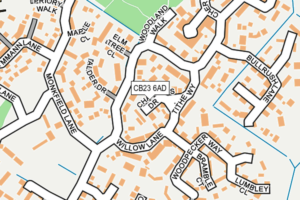 CB23 6AD map - OS OpenMap – Local (Ordnance Survey)