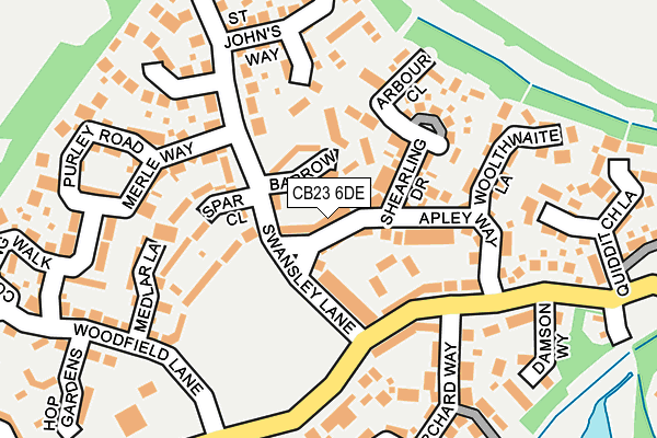 CB23 6DE map - OS OpenMap – Local (Ordnance Survey)