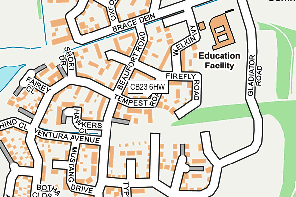 CB23 6HW map - OS OpenMap – Local (Ordnance Survey)