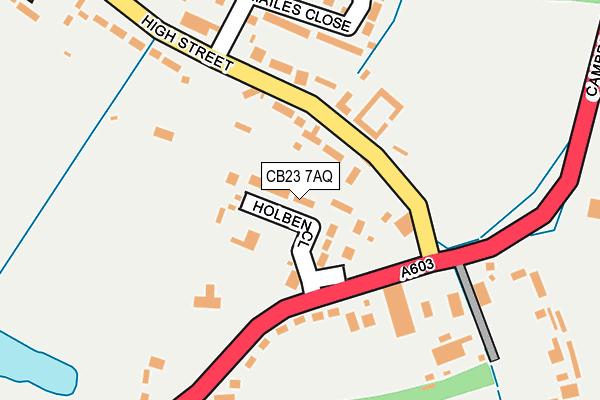 CB23 7AQ map - OS OpenMap – Local (Ordnance Survey)