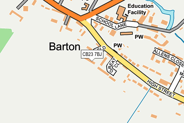 CB23 7BJ map - OS OpenMap – Local (Ordnance Survey)