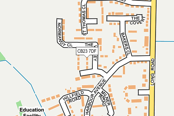 CB23 7DF map - OS OpenMap – Local (Ordnance Survey)