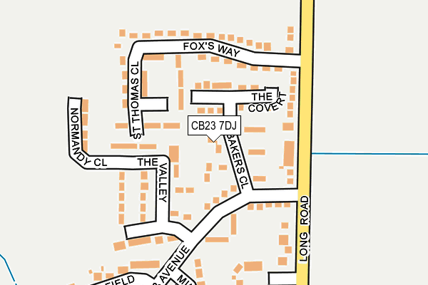 CB23 7DJ map - OS OpenMap – Local (Ordnance Survey)