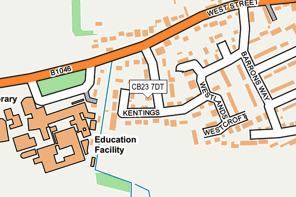 CB23 7DT map - OS OpenMap – Local (Ordnance Survey)