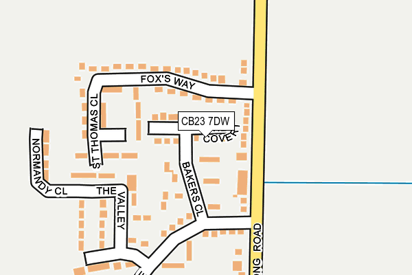 CB23 7DW map - OS OpenMap – Local (Ordnance Survey)