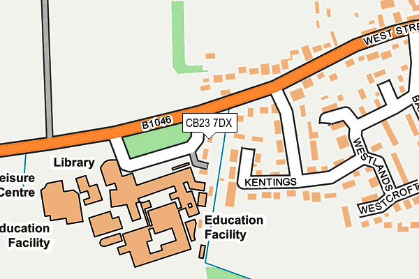 CB23 7DX map - OS OpenMap – Local (Ordnance Survey)