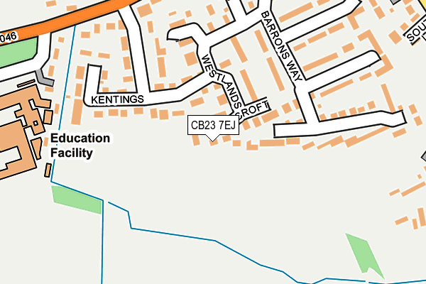CB23 7EJ map - OS OpenMap – Local (Ordnance Survey)