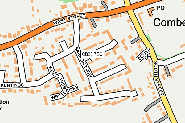 CB23 7EQ map - OS OpenMap – Local (Ordnance Survey)