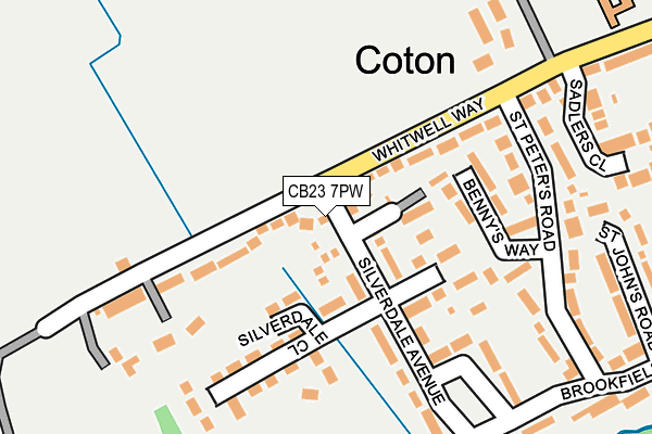 CB23 7PW map - OS OpenMap – Local (Ordnance Survey)