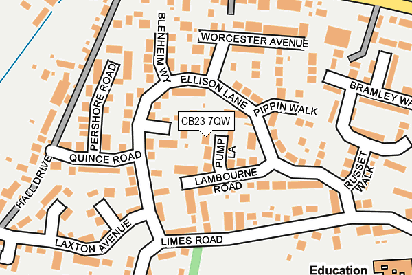 CB23 7QW map - OS OpenMap – Local (Ordnance Survey)